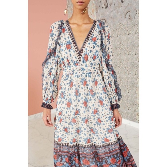 Ulla‎ Johnson Romilly Dress Pristine Size 10 Floral Romantic Feminine Swiss Dot - Picture 5 of 17